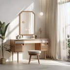 WallBeyond Wood Frame Wall Mirror Rounded Corner Arch Rectangle Mirror - Image 7