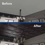 Art3d 48-Pack PVC Drop Ceiling Tiles, 2ft x 2ft, Deep Black - Image 6