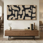 Extra Large Framed Neutral Abstract Canvas Wall Art - Image 3