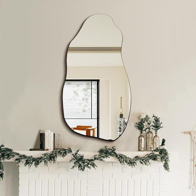 TRAHOME 32'' x 18'' Irregular Asymmetrical Wall Mirror - Image 5