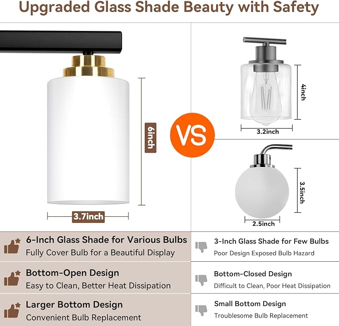 5-Light Bathroom Light Fixtures, Classic Wall Light Fixture - Image 4