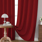 CUCRAF Red Blackout Curtains 84 inch Length 2 Panels Set, Rod Pocket Room - Image 5