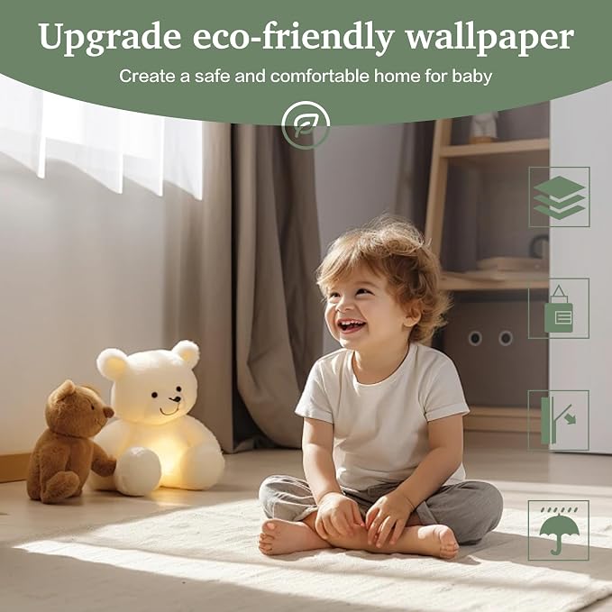 Dimoon 17.7''x118'' Peel and Stick Wallpaper Light Green Contact Paper - Image 3