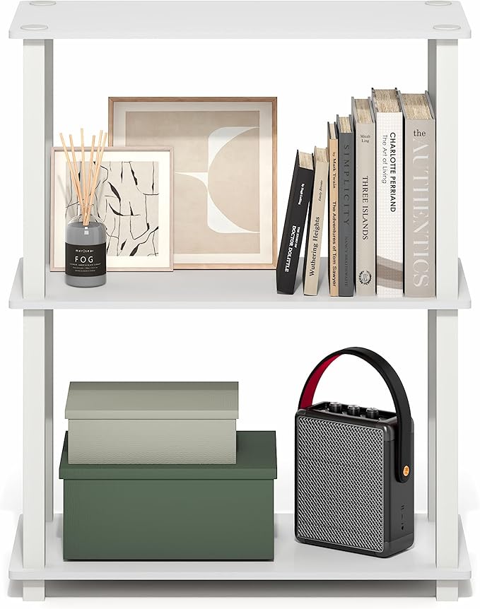 Furinno Turn-S-Tube Storage Shelves, 3-Tier Book Shelf, Corner Shelf, Toolless - Image 5