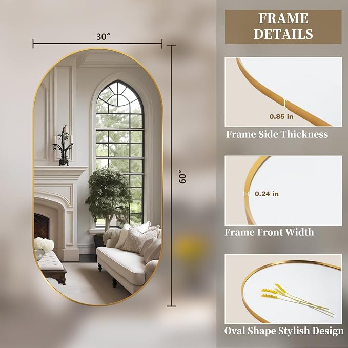 Oval Full Length Mirror, Ultra-Clear Explosion-Proof Dressing Mirror, Simple - Image 8