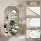 Oval Full Length Mirror, Ultra-Clear Explosion-Proof Dressing Mirror, Simple - Image 8