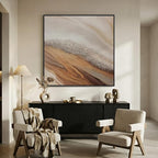 Extra Large Framed Neutral Abstract Wall Art - Image 5