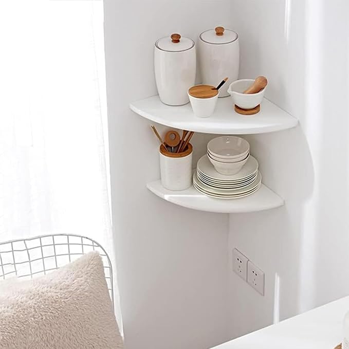 Corner Shelves, Floating Corner Shelf, Round End Wall Mount - Image 4