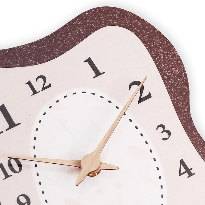 Mid Century Retro Irregular Shape Wall Clock, Silent Non-Ticking Battery - Image 5