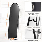 Sweetcrispy 58"x19" Arched Full Length Mirror, Leaning or Standing Full Body - Image 5