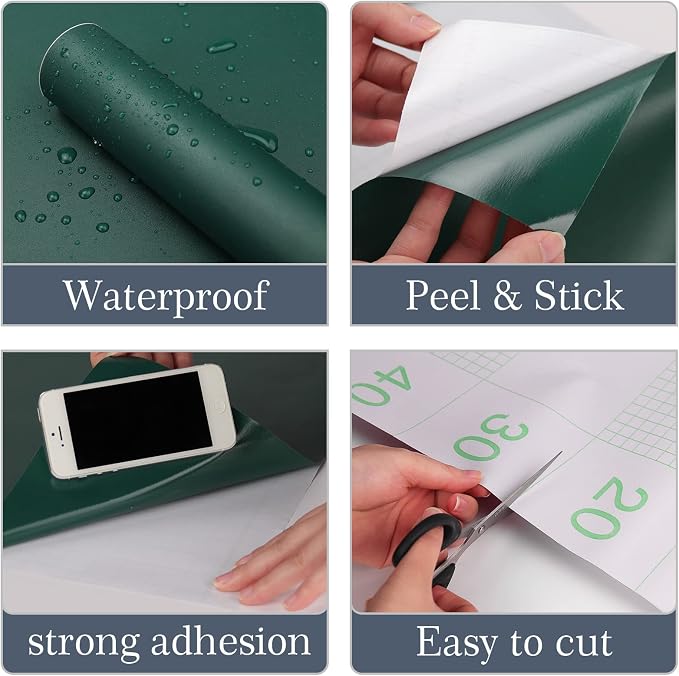 Dark Green Peel and Stick Wallpaper, 15.7 X 315 inches Renter Friendly Wallpaper - Image 3