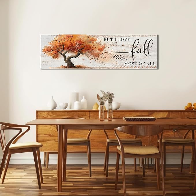 Fall Wall Art Autumn Tree Landscape Wall Decor Vintage Rustic Fall Picture - Image 3