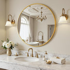 Antok 20 Inch Round Mirror for Wall, Round Bathroom Mirror, Circle Wall Mirrors - Image 2