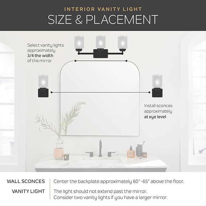 Kichler 24" 3-Light Vanity Bath Light in Chrome, Modern Bathroom Light - Image 13