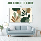 8 Pack Art Acoustic Panels Sound Absorbing Boho Botanical Leaf Orange Green - Image 2