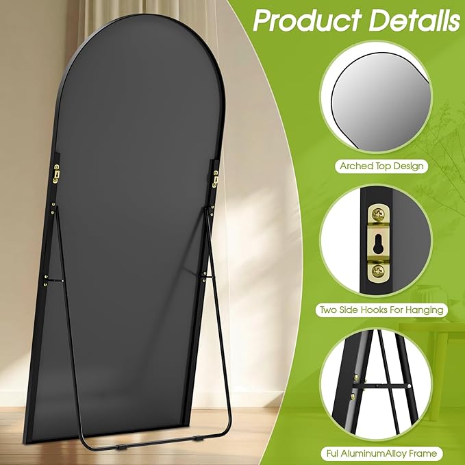76"x34" Floor Mirror Full Length, Arched Full Length Mirror - Image 5