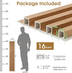 WPC Slat Wall Panels 16 Pack 48" x 6.6", Waterproof Fluted Wall Paneling - Image 5
