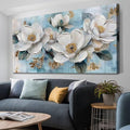 Ardemy Flower Wall Art for Living Room White Floral Canvas Art Wall Decor by Ardemy