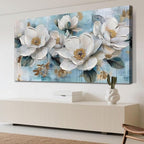 Ardemy Flower Wall Art for Living Room White Floral Canvas Art Wall Decor - Image 5