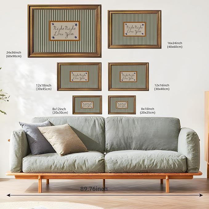 Yermidi Vintage Gold Frame Night Night Love You Wall Art Mid Century Modern - Image 3