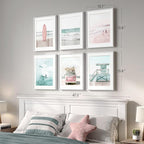 Framed Coastal Beach Wall Art for Living Room, 6 Piece Ocean Wave Surfboard - Image 3