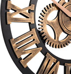 33" Roman Bronze Noiseless Silent Gear Wall Clock - Image 4