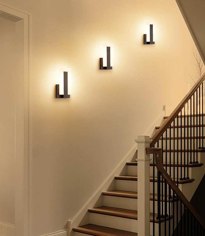 Joosenhouse Modern LED Wall Sconces Up and Down Wall Mount Light Black 3000K - Image 6