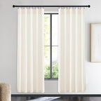 NICETOWN Ivory White Velvet Curtains Panel 72 inch Long 42 inch Wide, Luxury - Image 2