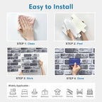 COMSTICKC 3D Gray Brick Wall Panels, Peel and Stick Brick Tiles, Small Size - Image 8