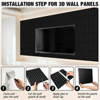 Qidejoy 33 Pcs 3D PVC Slat Wall Panels 12X12in Fluted Textured Paneling Modern - Image 6