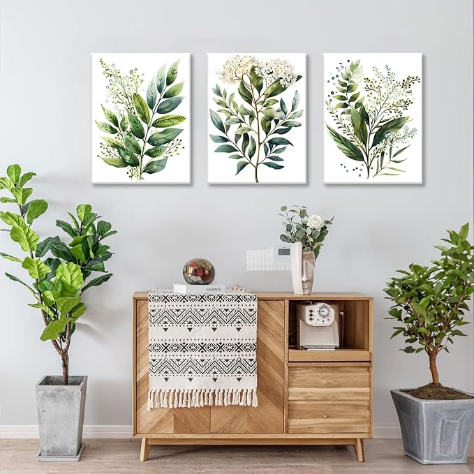 Bwodke Botanical Wall Art Plant Floral Watercolor Poster Canvas Prints Set of 3 - Image 7
