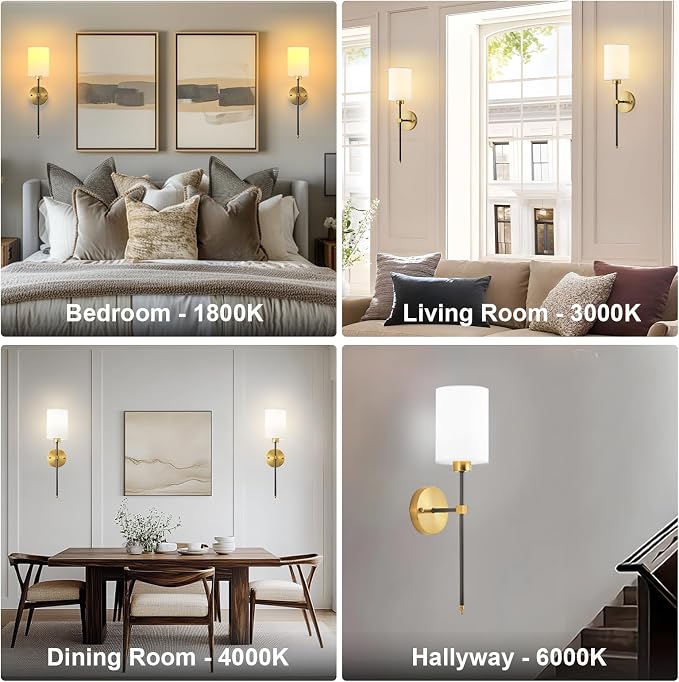 Battery Operated Wall Sconce Set of Two, Wireless Rechargeable Wall Light - Image 8