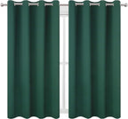 LEMOMO Blackout Curtains 52 x 45 inch/Green Curtains Set of 2 Panels/Thermal - Image 2