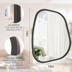Asymmetrical Mirror for Wall Irregular Oval Wood Frame Modern Unique Accent - Image 7