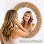 Chi An Home 24 Inch Natural Jute Mirror, Wall Mounted Round Mirror - Image 2
