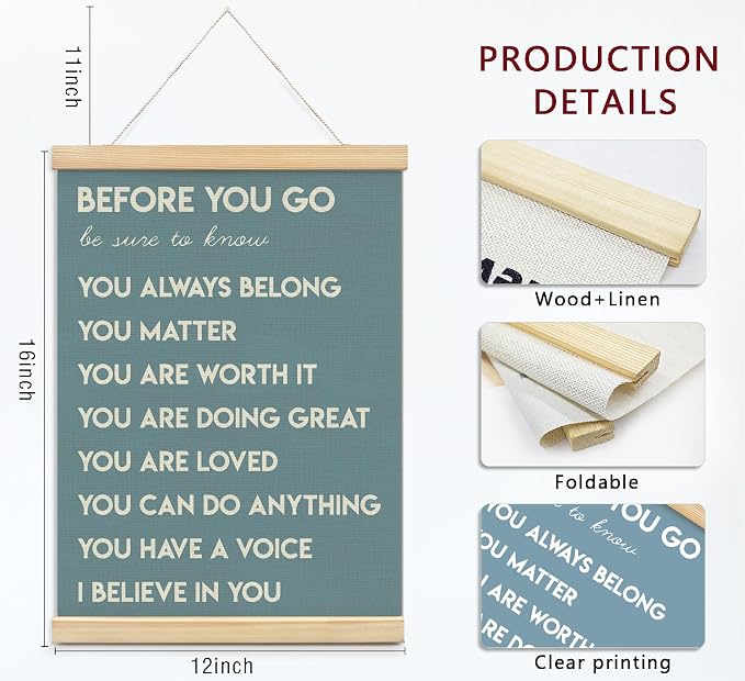 Mental Health Positive Affirmations Inspirational Wall Art Decor, Therapist - Image 6