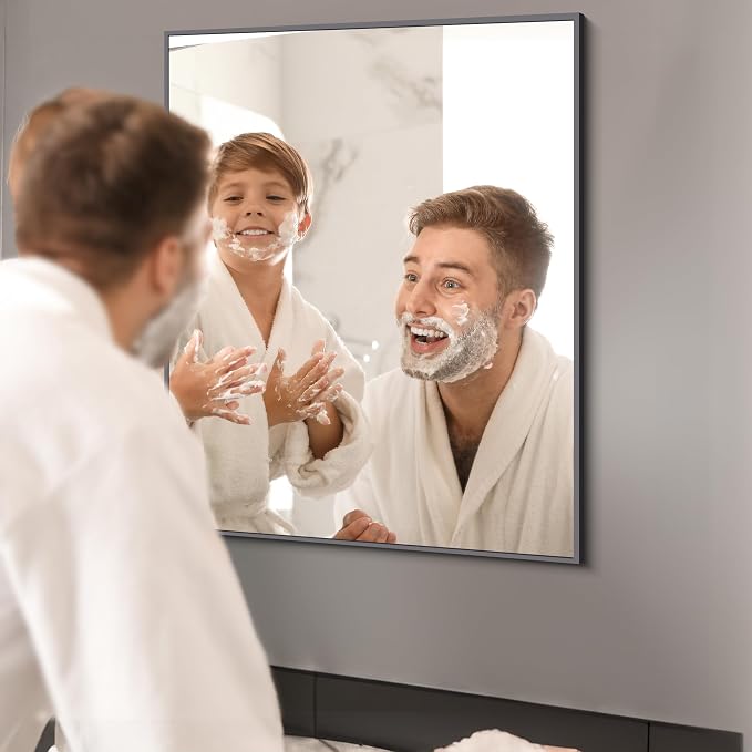 KOCUUY Black Bathroom Mirror, 30x36 Inch Rectangle Mirror - Image 9