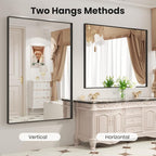 LOAAO Black Bathroom Mirror 48"X40" - Image 4