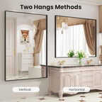 LOAAO Black Bathroom Mirror 48"X36" - Image 4