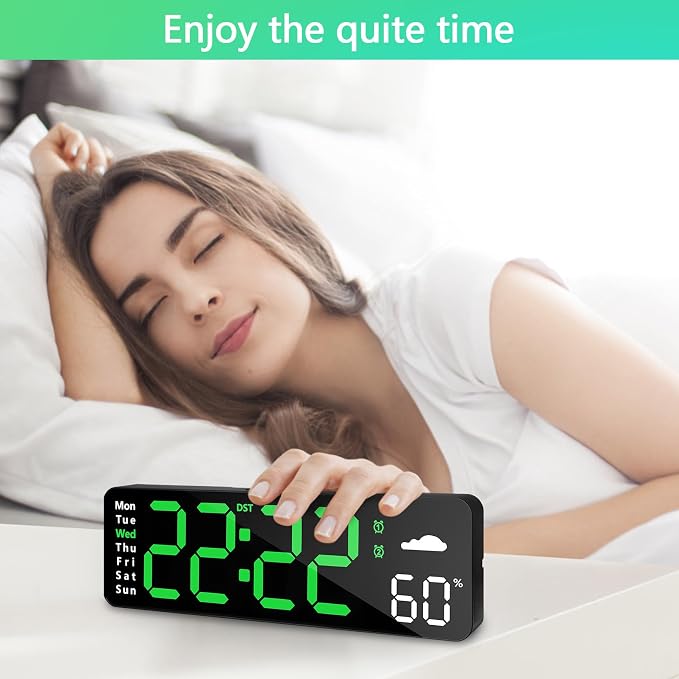 Digital Wall Clock with Remote Control, Large Display Plug in LED Digital Alarm - Image 7