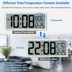 WallarGe Backlight Digital Wall Clock Battery Operated - - Image 6