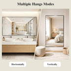 Koonmi Black Mirrors for Wall, 30x36 Inch Bathroom Mirror, Rectangular Wall - Image 6