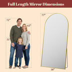 Suidia 78"x38" Arched Full Length Mirror - Image 4
