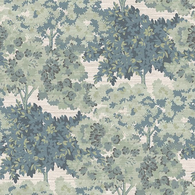 Tempaper Textured Green Canopy Toile Faux Grasscloth Removable Peel and Stick by TempaperCo
