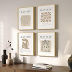 Framed Matisse Neutral Wall Art, Abstract Modern Minimalist Botanical Prints by Cuspin
