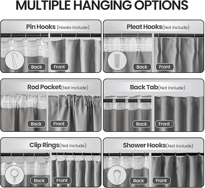 Room Divider Curtains for Ceiling Track System or Rod - Image 2