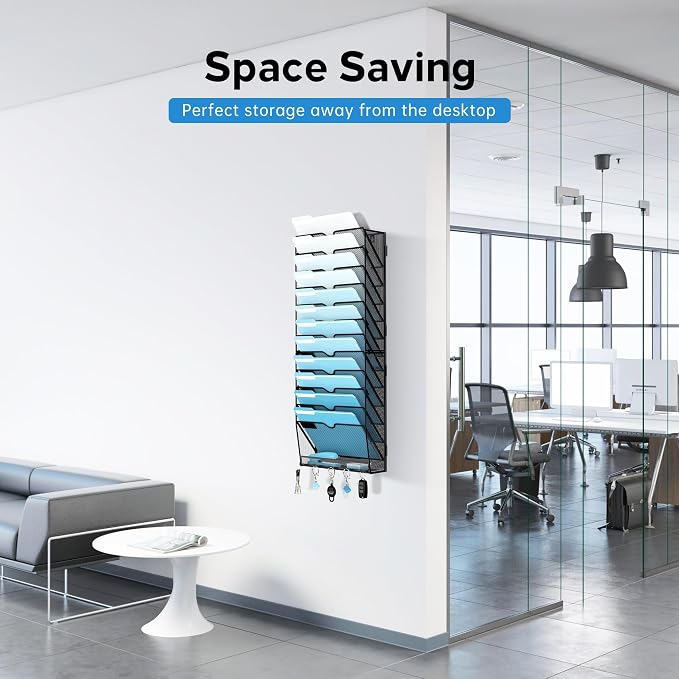 SUPEASY 13-Tier Wall File Organizer, Wall File Holder - Image 3