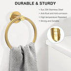 SetSail Towel Holder for Bathroom Wall Gold Towel Ring Stainless Steel Hand - Image 2