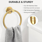 SetSail Towel Holder Screw-in Gold Towel Ring - Image 2