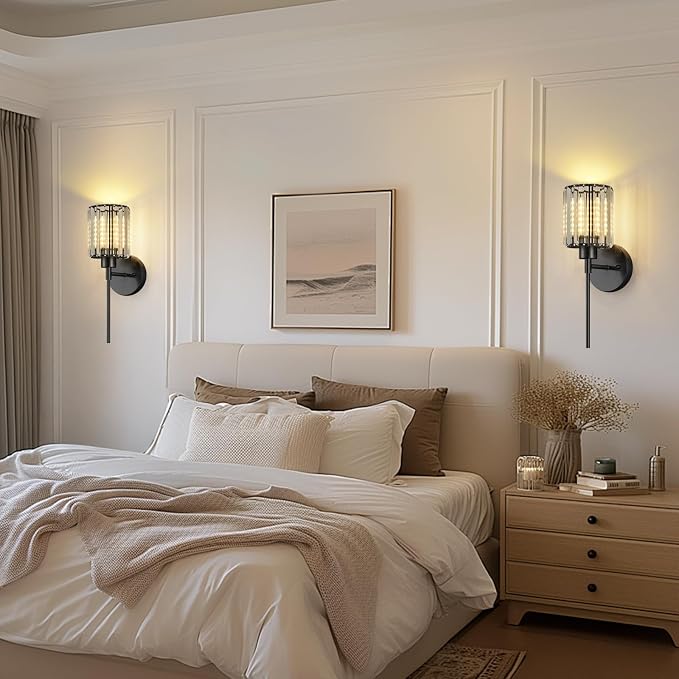 1- Pack Crystal Battery Operated Wall Sconces, Brushed Gold Rechargeable - Image 7